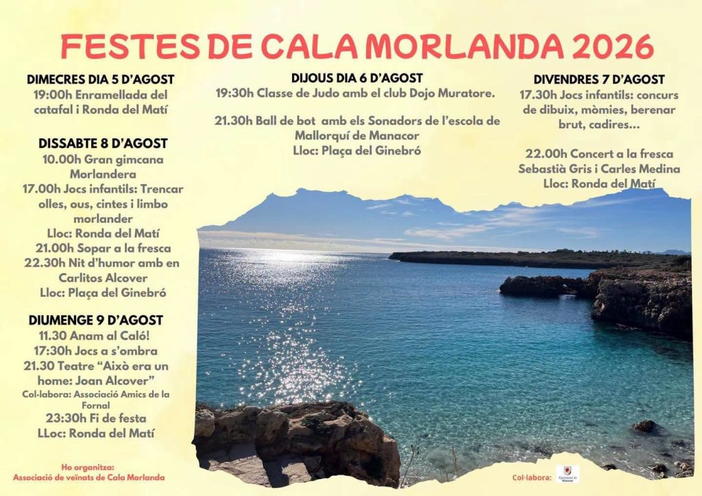 Sărbătorile din Cala Morlanda 2026 — Foto: Primăria din Manacor