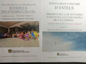 Afișul atelierului și al concursului de zmeie din Santa Maria del Camí