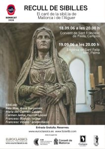 Afișul concertelor Recull de Sibil·les din Campos pe 18 septembrie și Palma pe 19
