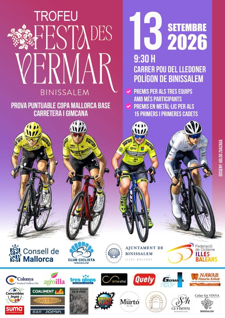 Afiș Trofeu Festa des Vermar: 13 septembrie la 9:30 în Binissalem