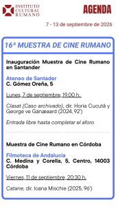 Agenda ICR Madrid 7–13 septembrie 2026: Festivalul Filmului Românesc