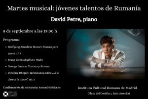 Afișul recitalului David Costin Petre din seria Martes Musicales