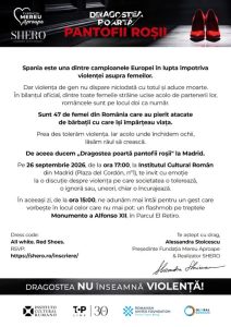 Afișul acțiunii „Dragostea poartă pantofii roșii”, Madrid, 26 septembrie