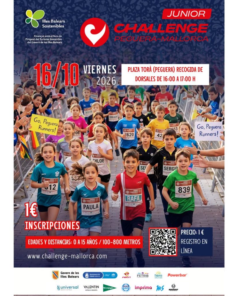 Afișul cursei Junior Challenge Peguera-Mallorca pentru copii