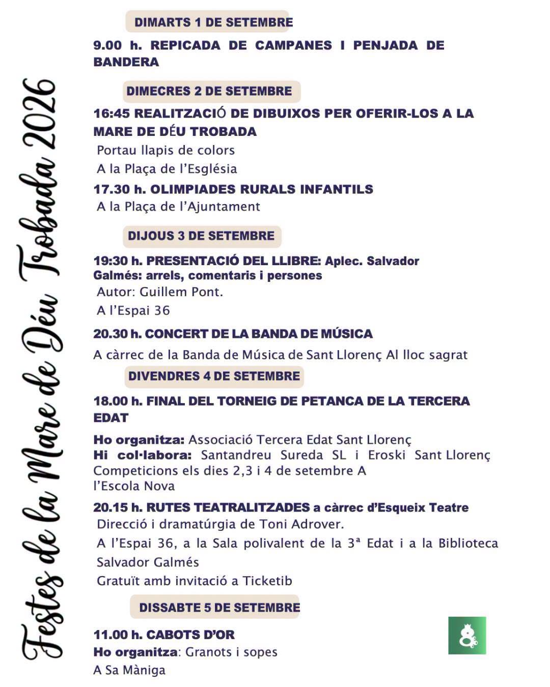 Programa Festes de la Mare de Deu Trobada 2026 - pagina 1