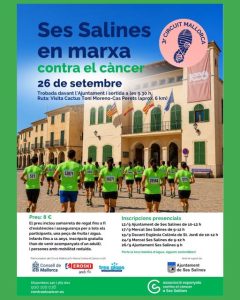 Afisul marsului de solidaritate Ses Salines en Marxa contra el Cancer