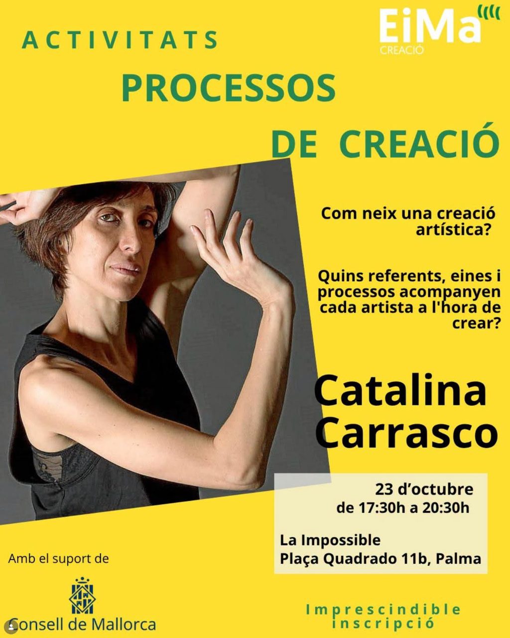 Afișul întâlnirii cu Catalina Carrasco la La Impossible