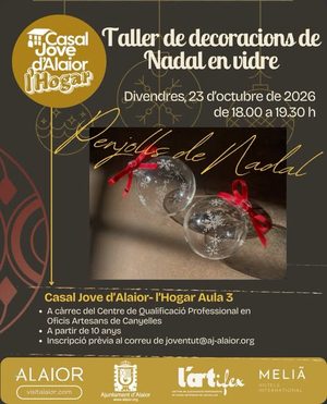 Afișul atelierului de ornamente din sticlă de la Alaior
