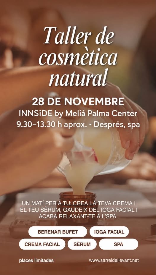 Afișul atelierului de cosmetice naturale de la INNSiDE Palma