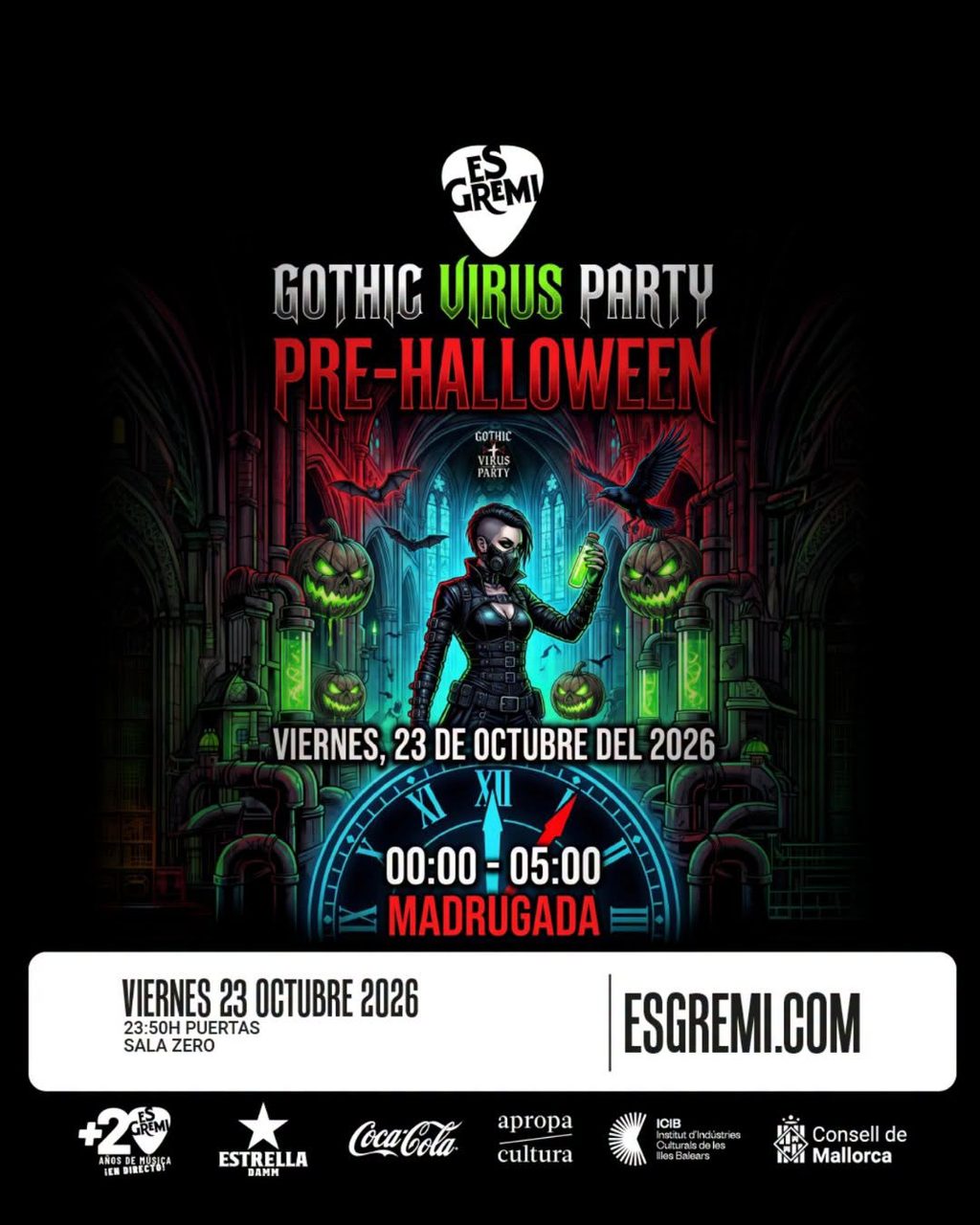 Afișul Gothic Virus Party de la Es Gremi