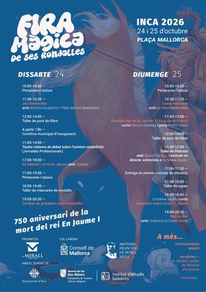 Afișul Fira Màgica de ses Rondalles, Inca, 24 și 25 octombrie 2026, Plaça Mallorca