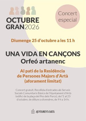 Afișul concertului Orfeó Artanenc la Artà