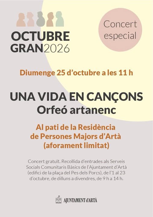 Afișul concertului Orfeó Artanenc la Artà