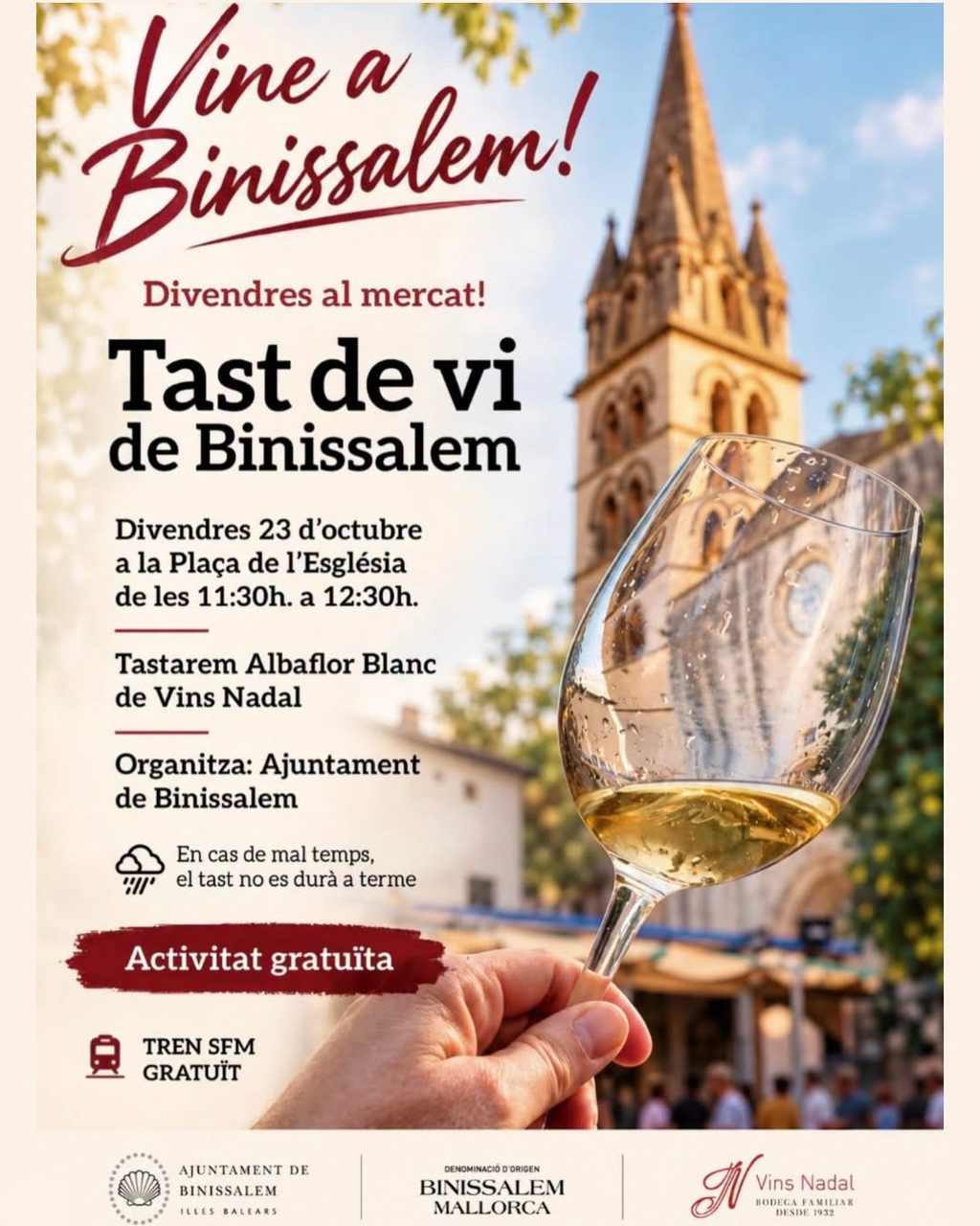 Afișul degustării de vin de la Binissalem