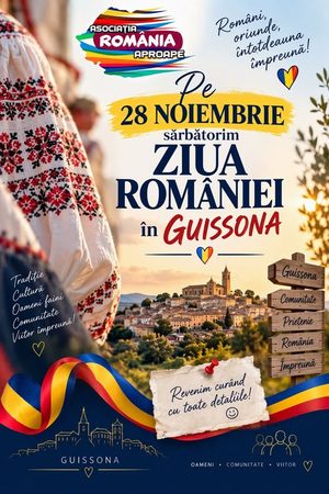 Afișul Ziua României la Guissona, 28 noiembrie