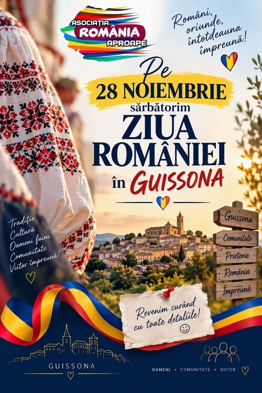 Afișul Ziua României la Guissona, 28 noiembrie